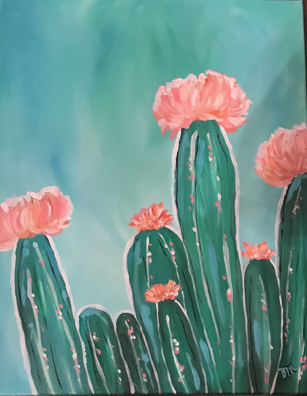 CACTUS STYLE - The Painters Lounge - Best Paint and Wine, Paint and Sip in Phoenix, Arizona